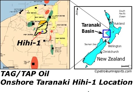 Tap Oil Hihi-1 Location, Taranaki