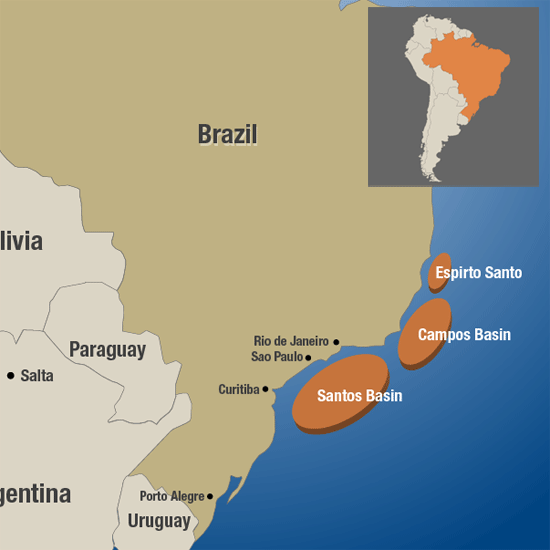 Santos Basin, Campos Basin, Espirito Santo