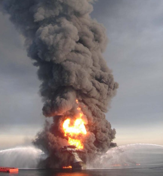 Pillar of Smoke Rising from Deepwater Horizon