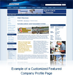 Example of Featured Company Profile Page