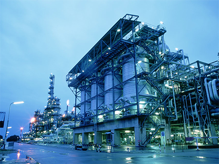 A close up of the Shell SMDS plant at Bintulu, Malaysia