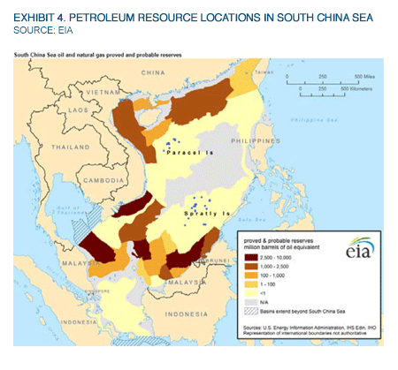 Petroleum Resource Locations In South China Sea