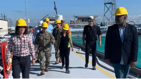 High-Ranking Officials Visit Oil Spill Research Testing Facility